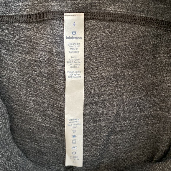lululemon Speed Up Tight *Brushed Heathered Deep Coal Size 4 NWT - Picture 7 of 8